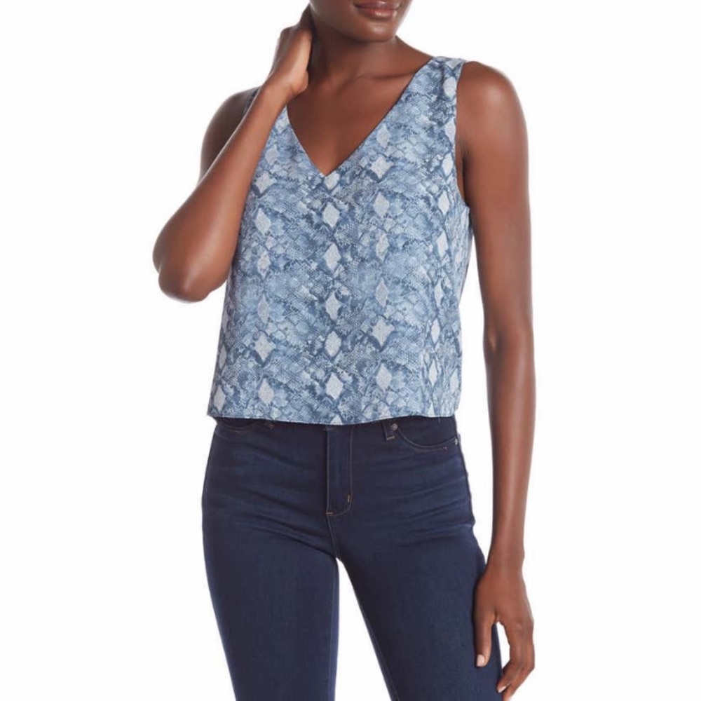 WAYF Snake Print V-Neck Tank Top Size XS